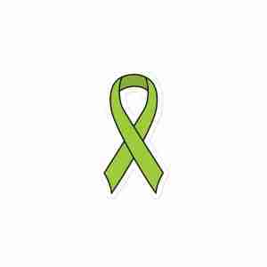 A lime green awareness ribbon.