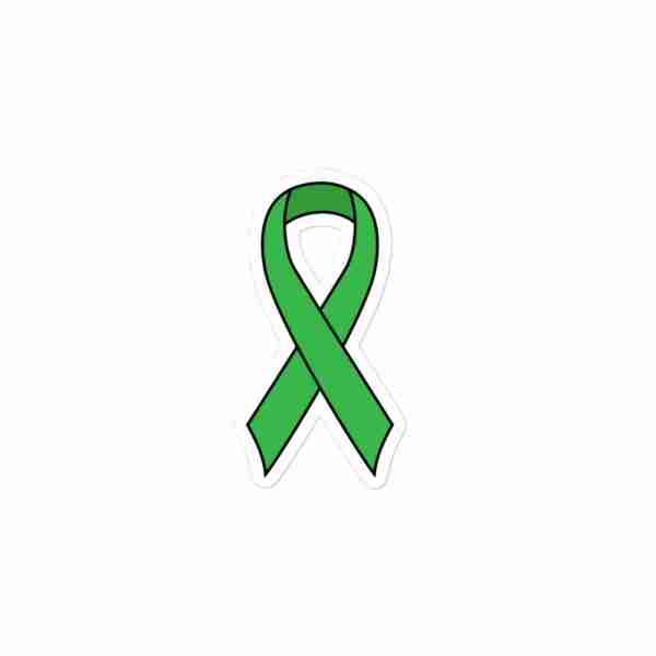 A green awareness ribbon.