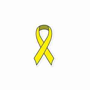 A yellow awareness ribbon.