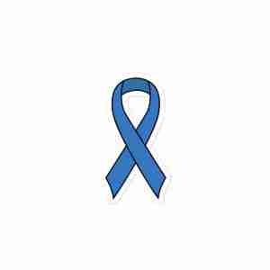 A blue awareness ribbon.