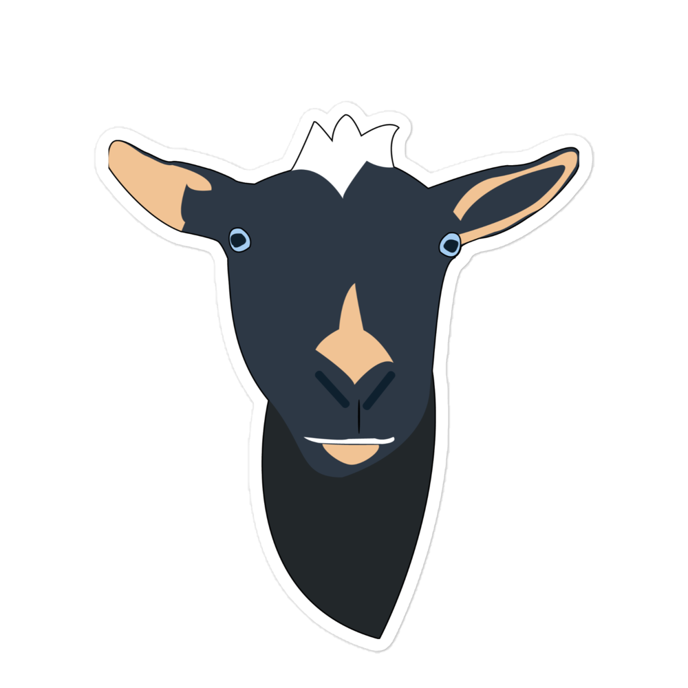 "Buckwheat the Goat" sticker Missing Link Artistry
