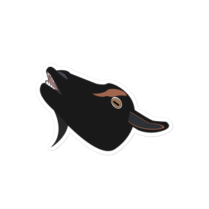 A sticker of Cleo the goat.