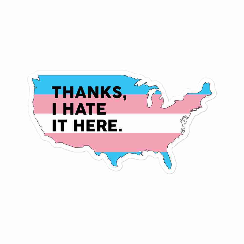 "Thanks, I Hate It Here" sticker - Trans (USA) - Image 3