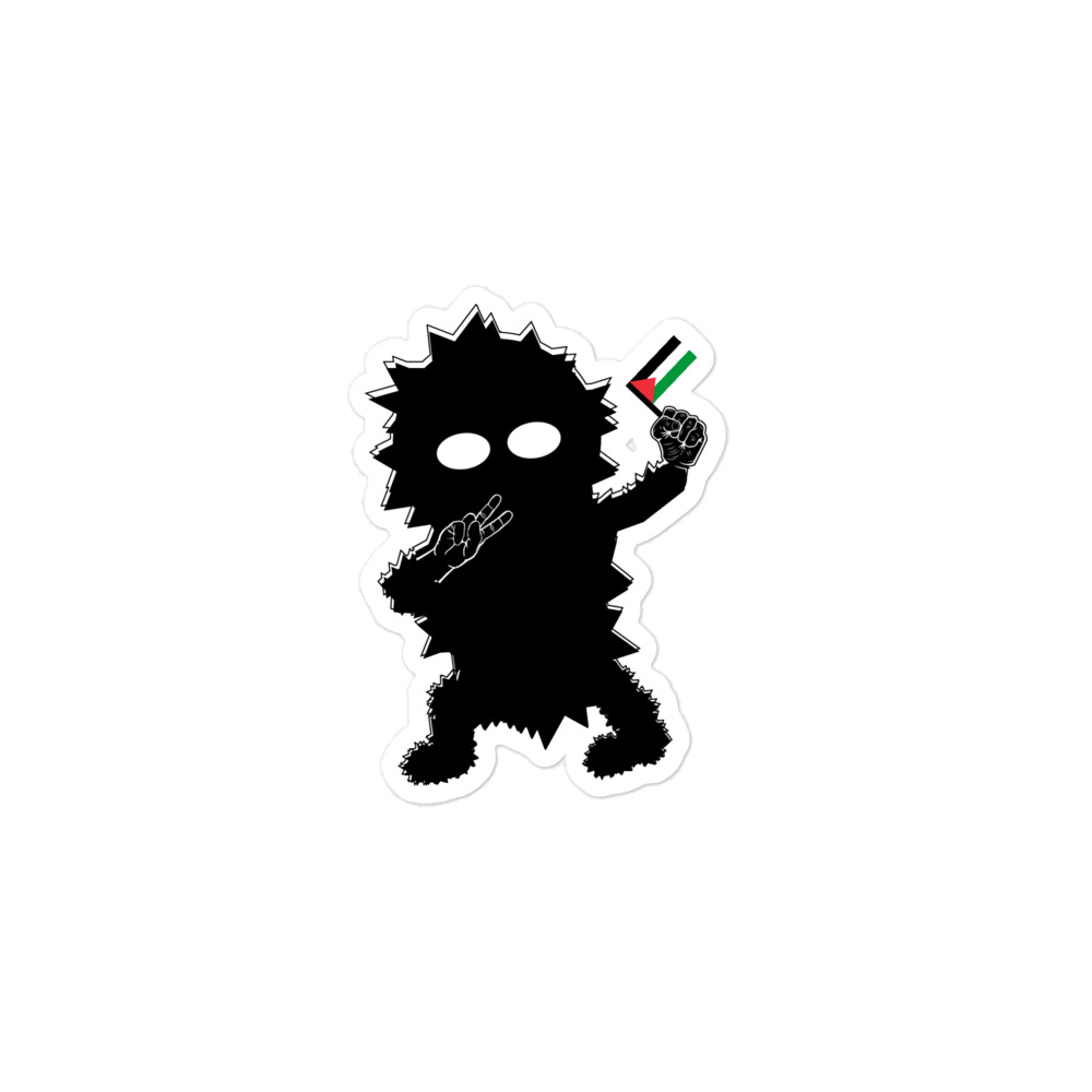 "Free Palestine - Jim the Sasquatch" sticker